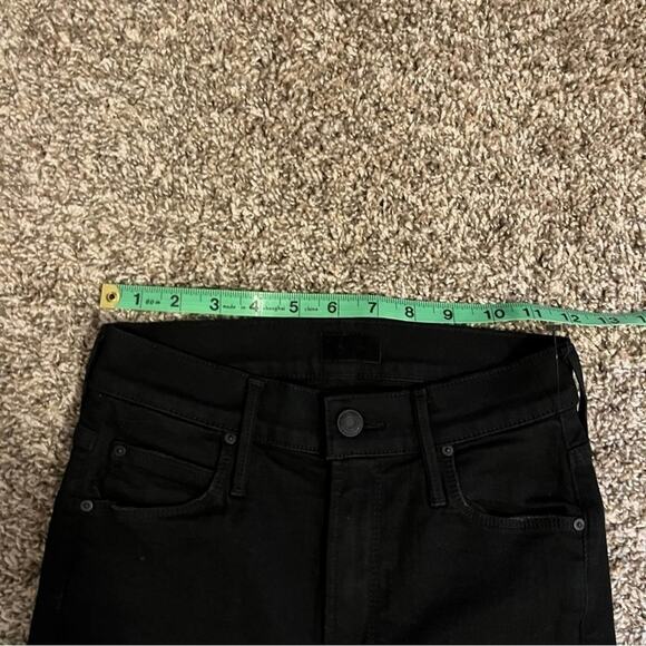 Mother The Cha Cha Fray Black Cropped Bell Flare Jeans Women’s Size 24 - Picture 12 of 15